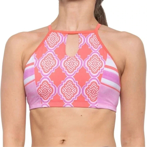 Cabana Life Geo High-Neck Bikini Top - UPF 50+ NWT Size Small - Picture 1 of 10